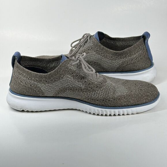 Cole Haan Shoes Mens Size 9.5 2.ZeroGrand Stitchlite Grey Wingtip Oxfords C26927 - Picture 7 of 15